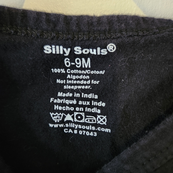 Black Silly Souls 6-9 Months Cotton Button Sleeper "Mmm...Boobies." - Picture 2 of 2
